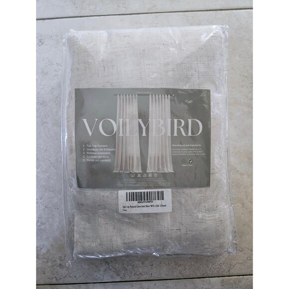 VOILYBIRD Natural Linen Semi Sheer Curtains Tab Top Curtains, 52" x 84" … - Picture 2 of 10